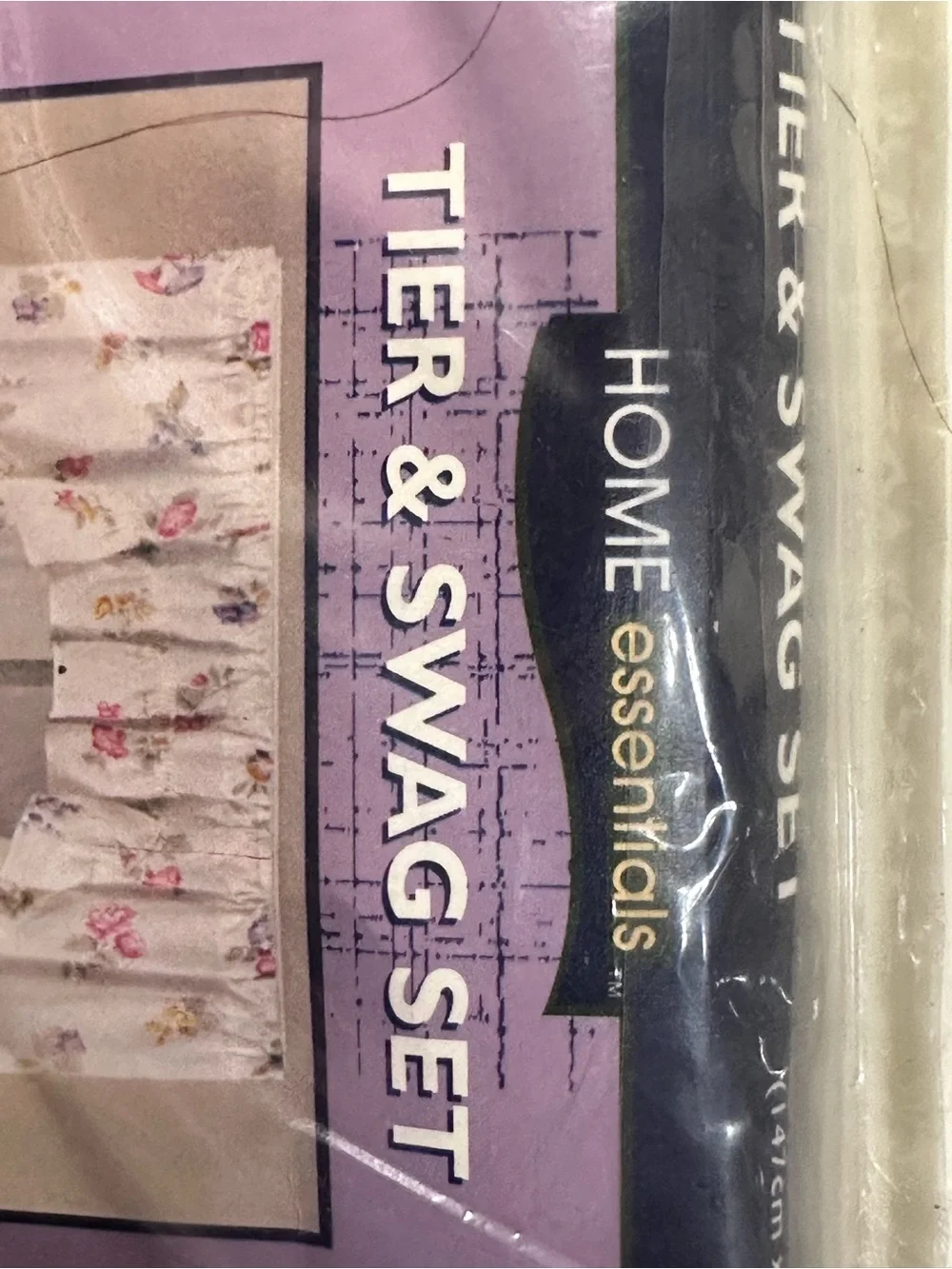Vintage HOME essentials Plum Floral Tier & Swag Set